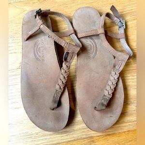 Rainbow leather sandals